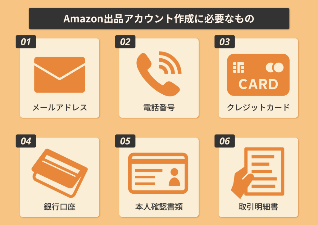 Amazon出品アカウント作成に必要なもの