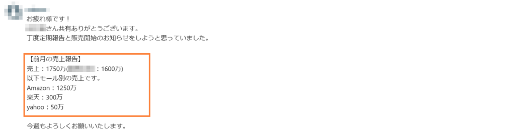 オリジナル商品 販売実績①